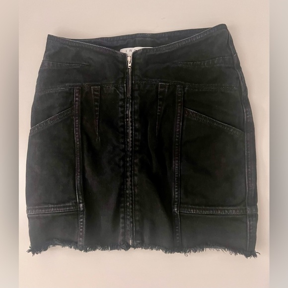 IRO
Binda Zipper Denim Mini Skirt In Dark Grey/black - Picture 2 of 10